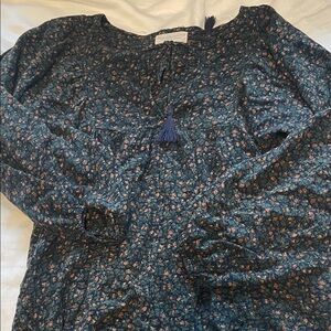 Ralph Lauren Dark Blue Floral Blouse